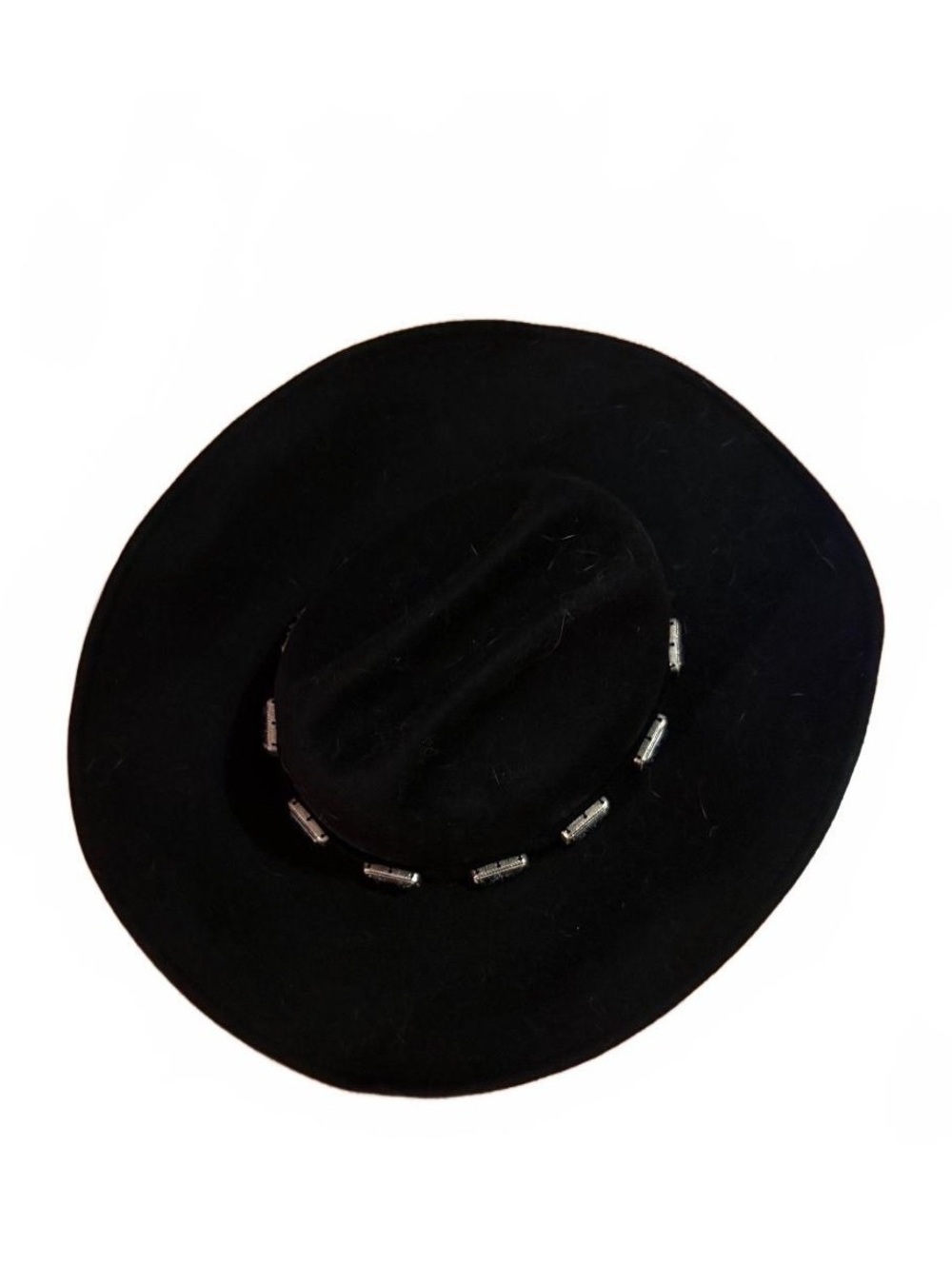 12th Tribe Black Felt Western Style Hat with Silver Accents